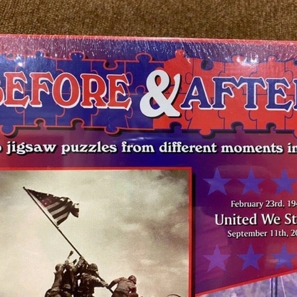 NEW Before & After 2 in 1 Box 9/11 Fire & Iwo Jima Soldier Flag Puzzle History - Picture 5 of 7
